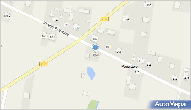 Krajno Pierwsze, Krajno Pierwsze, 107a, mapa Krajno Pierwsze