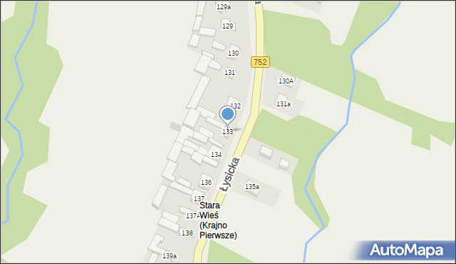 Krajno Pierwsze, Krajno Pierwsze, 133, mapa Krajno Pierwsze