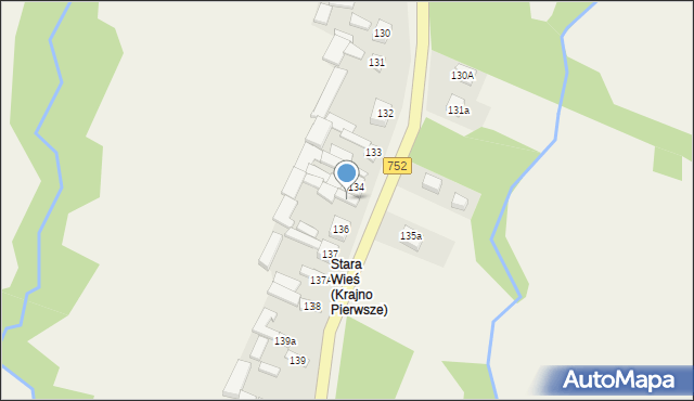 Krajno Pierwsze, Krajno Pierwsze, 135, mapa Krajno Pierwsze