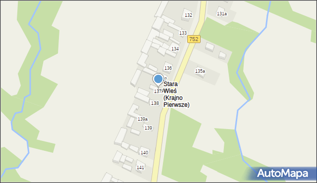 Krajno Pierwsze, Krajno Pierwsze, 137A, mapa Krajno Pierwsze