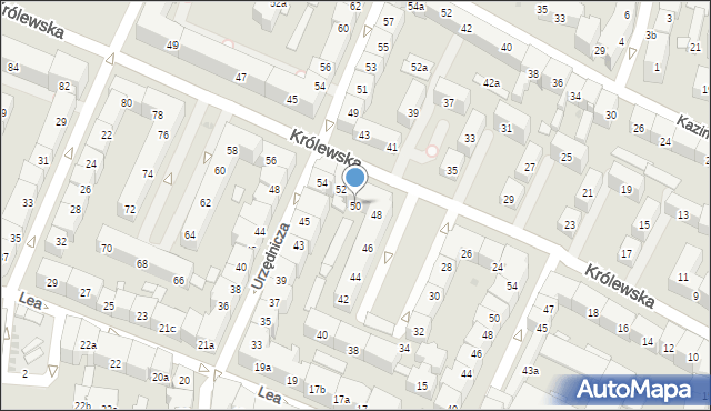 Kraków, Królewska, 50, mapa Krakowa