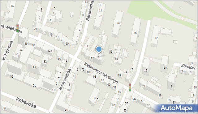Kraków, Króla Kazimierza Wielkiego, 57, mapa Krakowa
