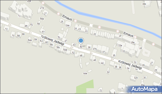 Kraków, Królowej Jadwigi, 41, mapa Krakowa