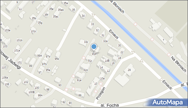 Kraków, Królowej Jadwigi, 91d, mapa Krakowa