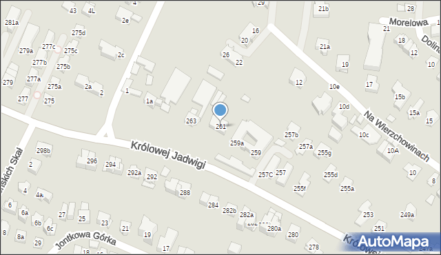 Kraków, Królowej Jadwigi, 261, mapa Krakowa