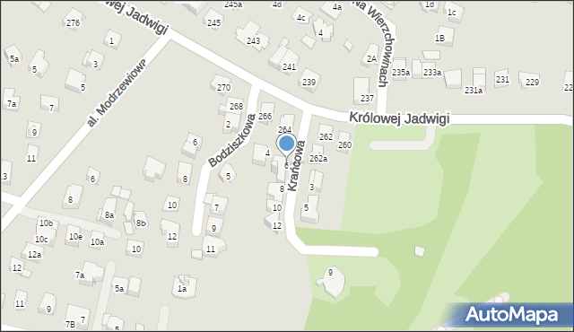 Kraków, Krańcowa, 6, mapa Krakowa