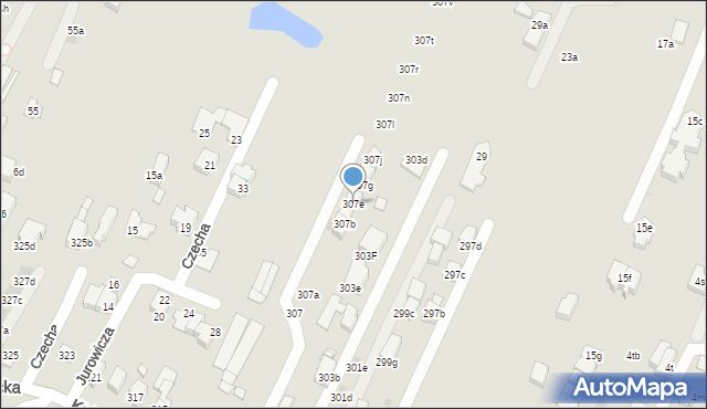 Kraków, Królowej Jadwigi, 307e, mapa Krakowa