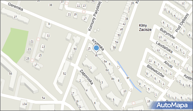 Kraków, Krymska, 4c, mapa Krakowa