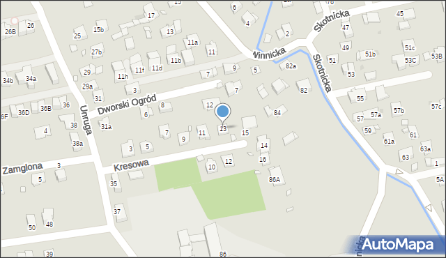 Kraków, Kresowa, 13, mapa Krakowa