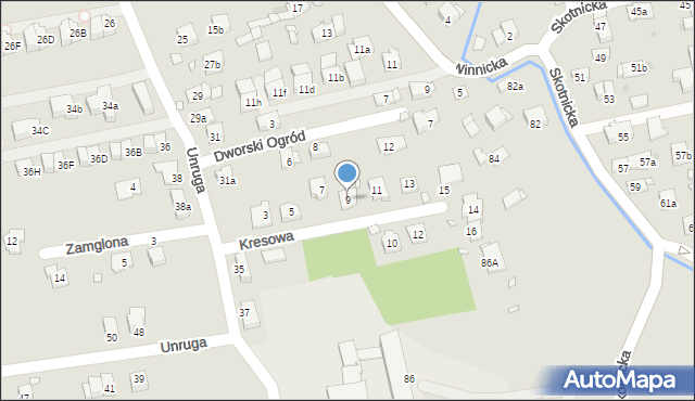 Kraków, Kresowa, 9, mapa Krakowa