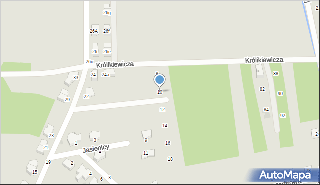 Kraków, Królikiewicza Adama, mjr., 10, mapa Krakowa