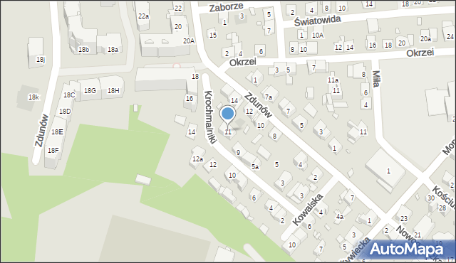 Kraków, Krochmalniki, 11, mapa Krakowa