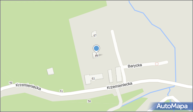 Kraków, Krzemieniecka, 65, mapa Krakowa