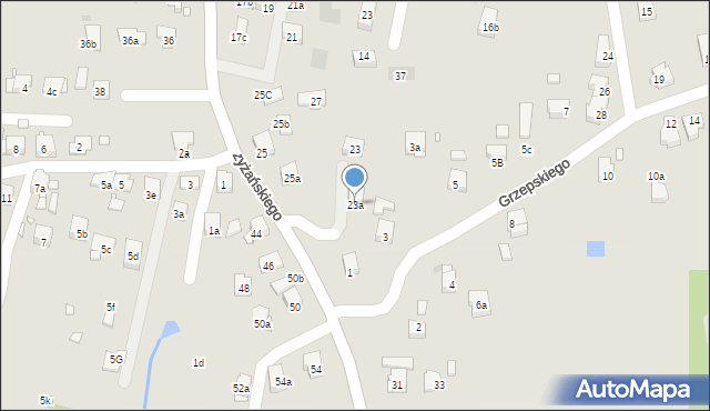 Kraków, Krzyżańskiego Mirosława, 23a, mapa Krakowa