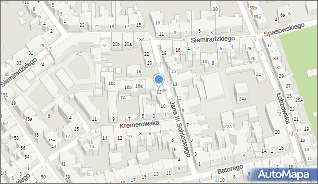 Kraków, Króla Jana III Sobieskiego, 12, mapa Krakowa