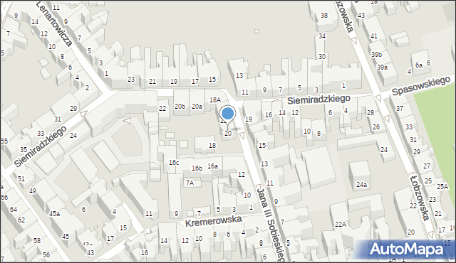Kraków, Króla Jana III Sobieskiego, 20, mapa Krakowa