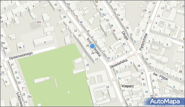 Kraków, Krowoderska, 24, mapa Krakowa