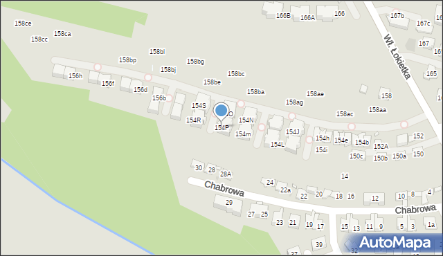 Kraków, Króla Władysława Łokietka, 154P, mapa Krakowa