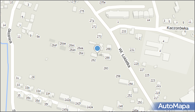 Kraków, Króla Władysława Łokietka, 266a, mapa Krakowa