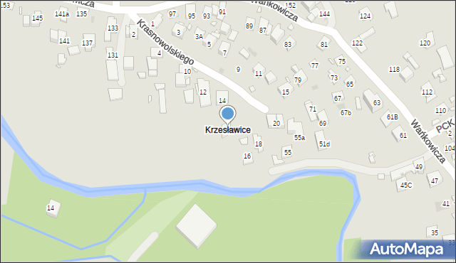 Kraków, Krasnowolskiego Józefa, 14a, mapa Krakowa