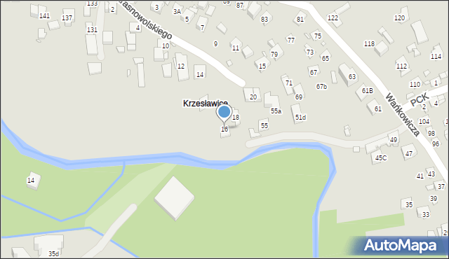 Kraków, Krasnowolskiego Józefa, 16, mapa Krakowa