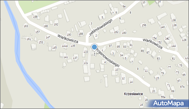 Kraków, Krasnowolskiego Józefa, 2, mapa Krakowa