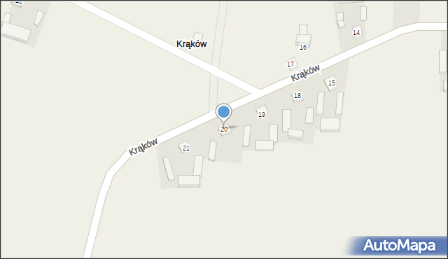 Krąków, Krąków, 20, mapa Krakowa