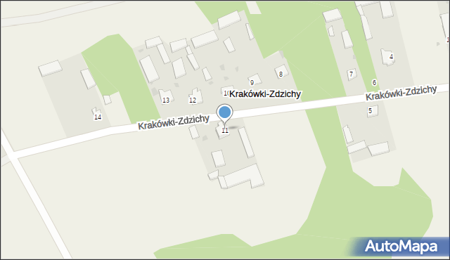 Krakówki-Zdzichy, Krakówki-Zdzichy, 11, mapa Krakówki-Zdzichy