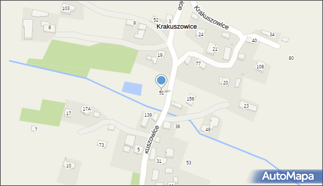 Krakuszowice, Krakuszowice, 51, mapa Krakuszowice