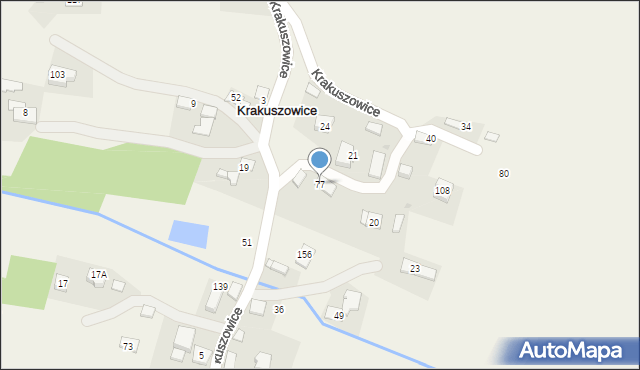 Krakuszowice, Krakuszowice, 77, mapa Krakuszowice