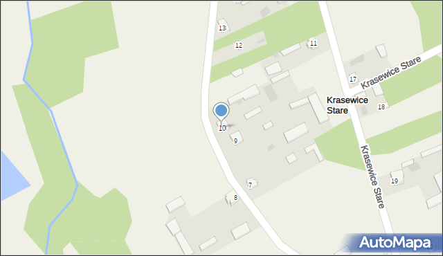 Krasewice Stare, Krasewice Stare, 10, mapa Krasewice Stare