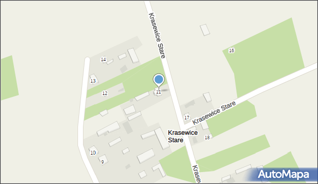 Krasewice Stare, Krasewice Stare, 11, mapa Krasewice Stare