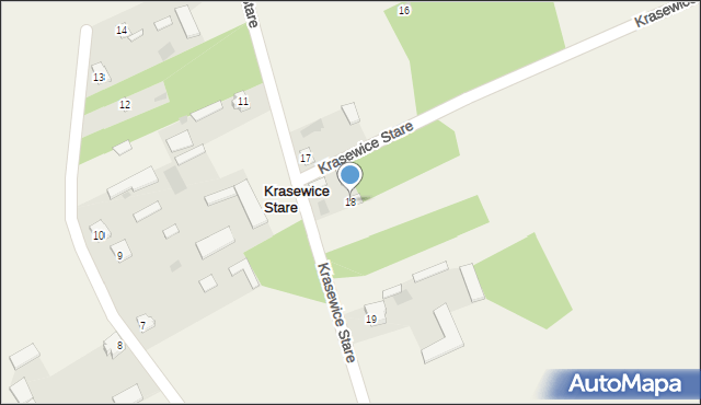 Krasewice Stare, Krasewice Stare, 18, mapa Krasewice Stare