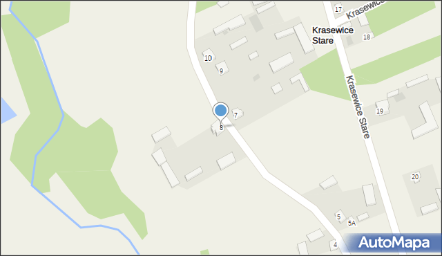 Krasewice Stare, Krasewice Stare, 8, mapa Krasewice Stare