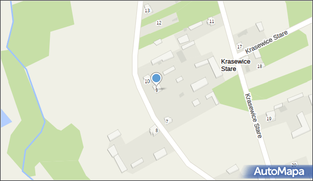 Krasewice Stare, Krasewice Stare, 9, mapa Krasewice Stare