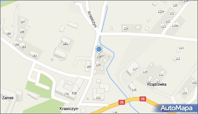 Krasiczyn, Krasiczyn, 128, mapa Krasiczyn