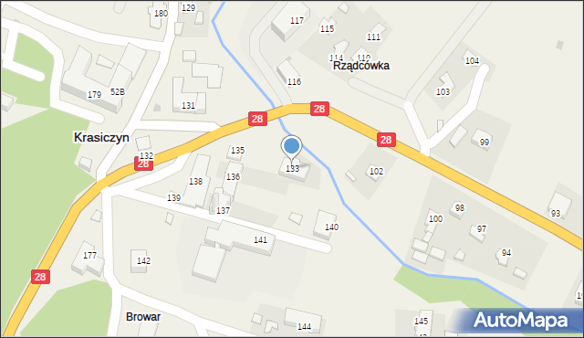 Krasiczyn, Krasiczyn, 133, mapa Krasiczyn