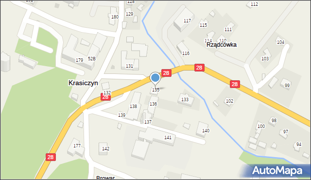 Krasiczyn, Krasiczyn, 135, mapa Krasiczyn