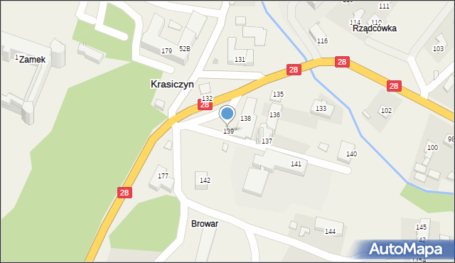 Krasiczyn, Krasiczyn, 139, mapa Krasiczyn