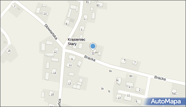 Krasieniec Stary, Krasieniec Stary, 11, mapa Krasieniec Stary