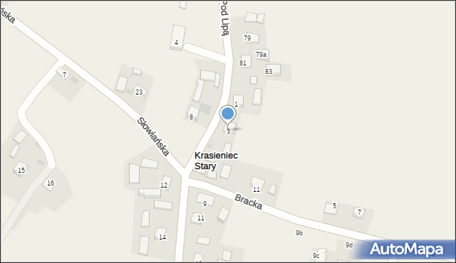 Krasieniec Stary, Krasieniec Stary, 12, mapa Krasieniec Stary