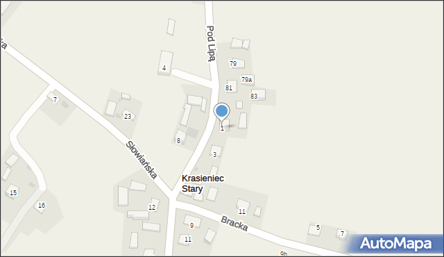 Krasieniec Stary, Krasieniec Stary, 15, mapa Krasieniec Stary