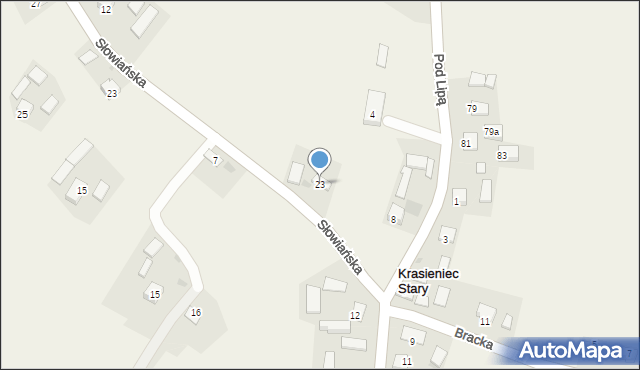 Krasieniec Stary, Krasieniec Stary, 23, mapa Krasieniec Stary