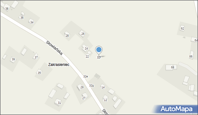 Krasieniec Stary, Krasieniec Stary, 32f, mapa Krasieniec Stary