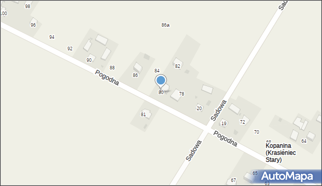 Krasieniec Stary, Krasieniec Stary, 41D, mapa Krasieniec Stary