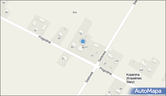 Krasieniec Stary, Krasieniec Stary, 41E, mapa Krasieniec Stary