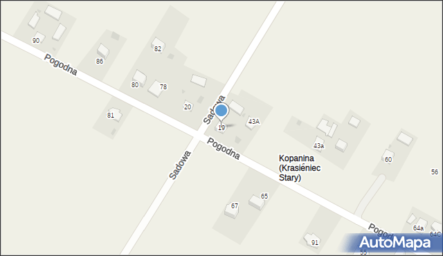 Krasieniec Stary, Krasieniec Stary, 43, mapa Krasieniec Stary