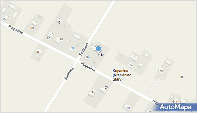 Krasieniec Stary, Krasieniec Stary, 43B, mapa Krasieniec Stary