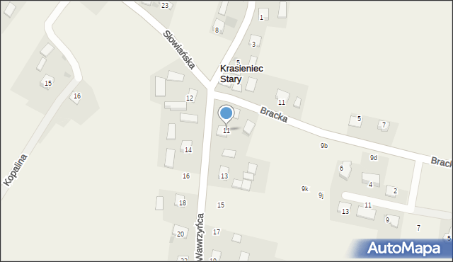 Krasieniec Stary, Krasieniec Stary, 9, mapa Krasieniec Stary