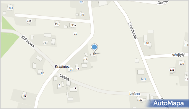 Krasieniec Stary, Krasieniec Stary, 90C, mapa Krasieniec Stary